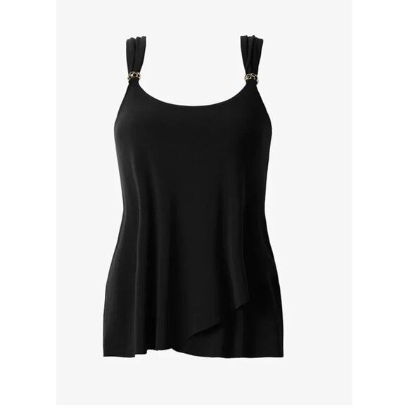 NWT Miraclesuit 10 DD Black Razzle Dazzle Tankini Top Swimsuit Underwire Sliming - Picture 2 of 5